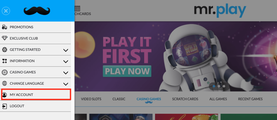 My Account Mr. Play
